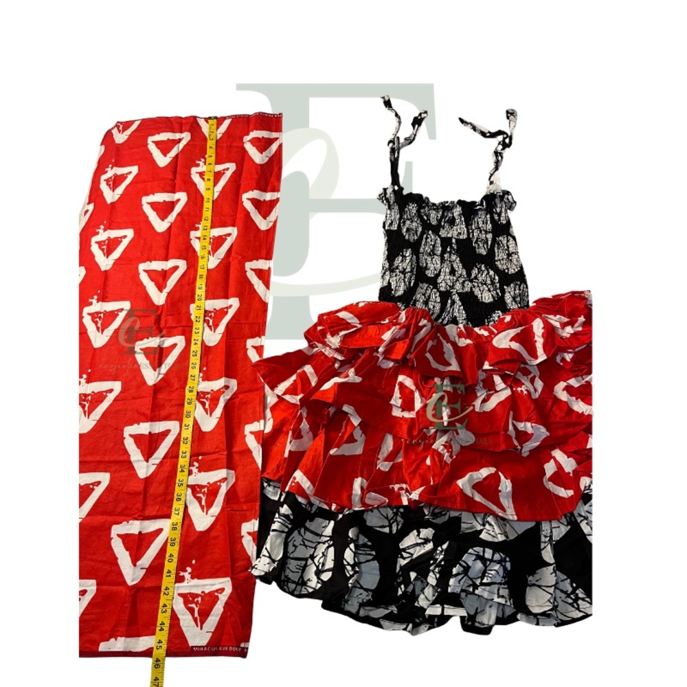 African Ankara Short Ruffle Dress (Custom) - Medium Ankara Print - Picture 4 of 5